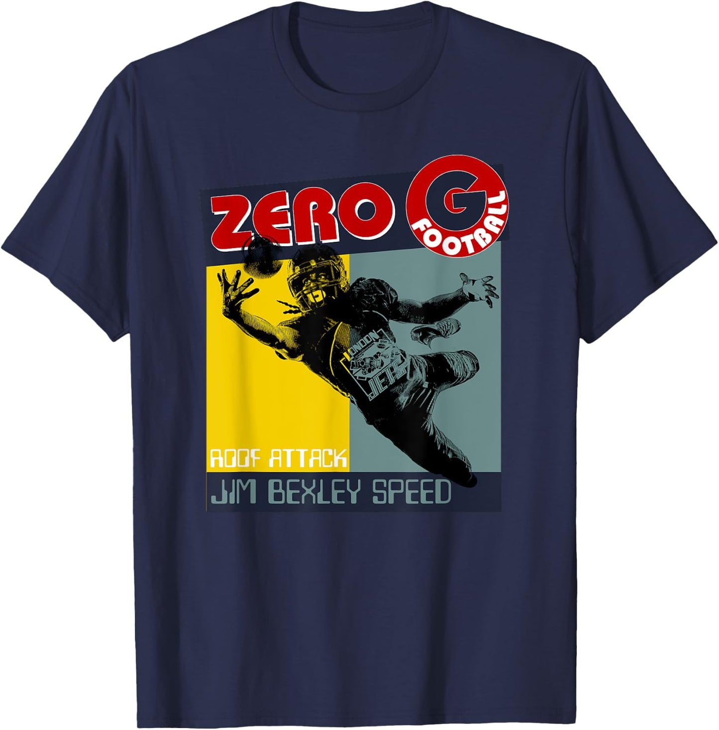 Jim Bexley Speed London Jets Zero Gee Football Roof Attack T-Shirt - T-Shirt | Navy