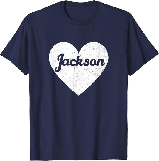 I Heart Jackson - First Names And Hearts, I Love Jackson T-Shirt - T-Shirt | Navy