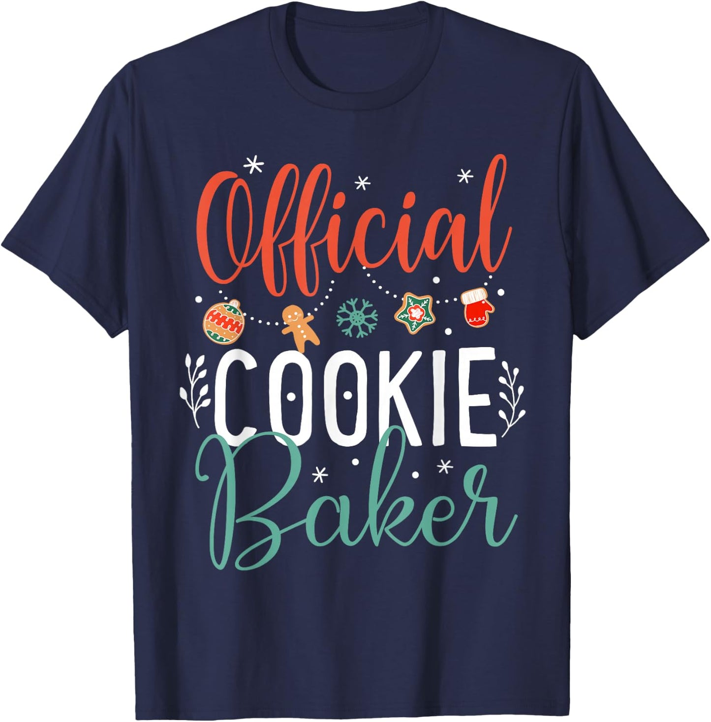 Official Cookie Baker Funny Christmas Couples Matching T-Shirt - T-Shirt | Navy