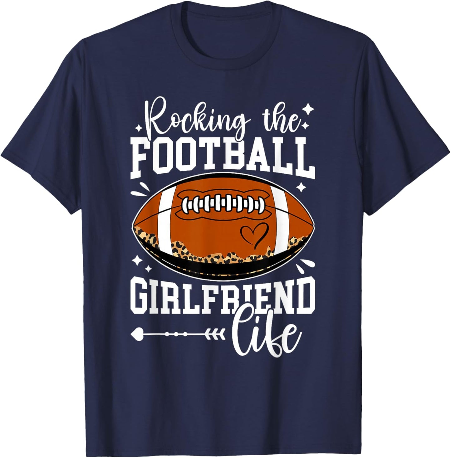 Football Girlfriend Life Girlfriend Of A Football Player T-Shirt - T-Shirt | Navy