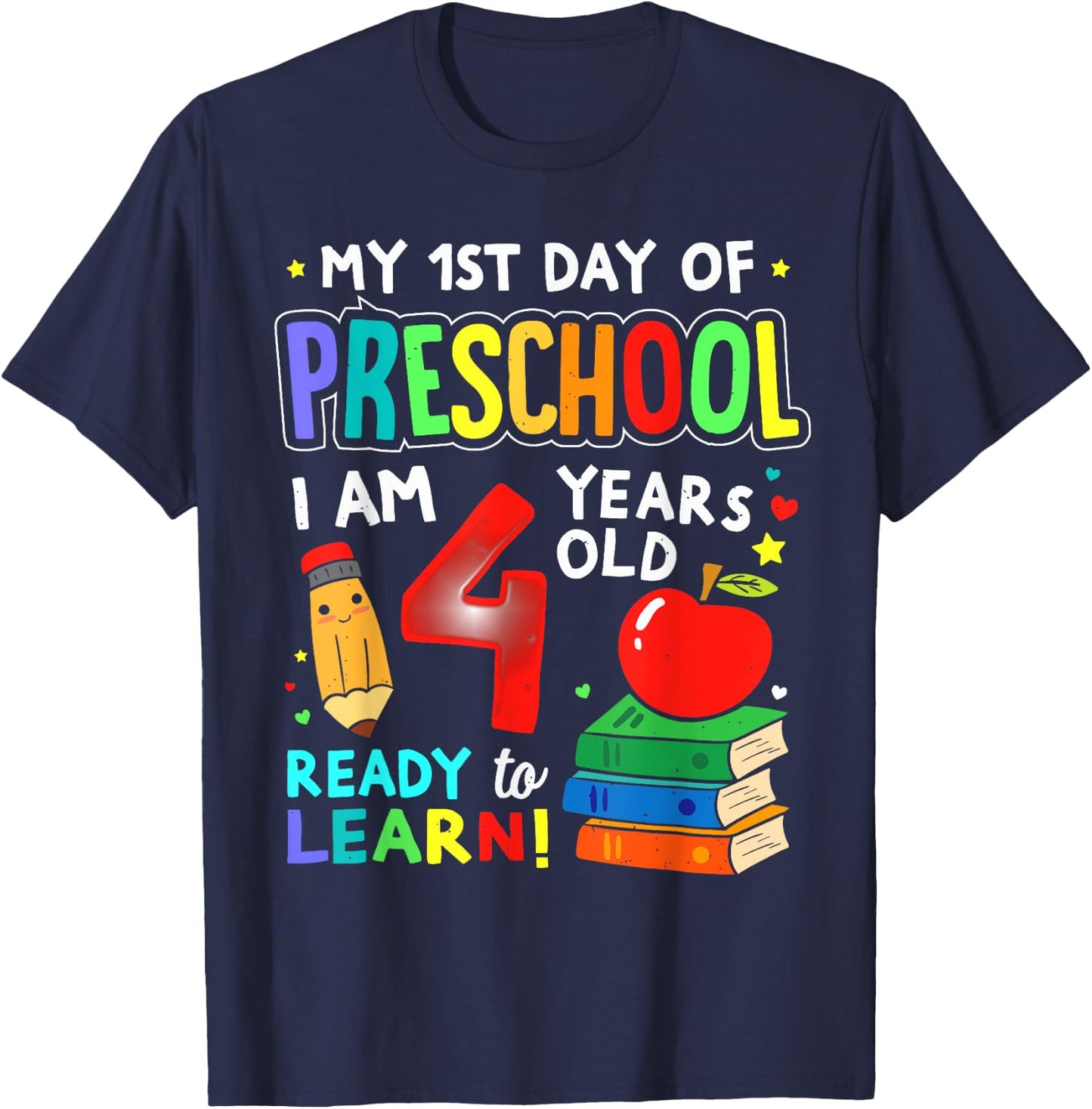 My First Day of Preschool Boys Girls 1st Day of Prek Kids T-Shirt - T-Shirt | Navy