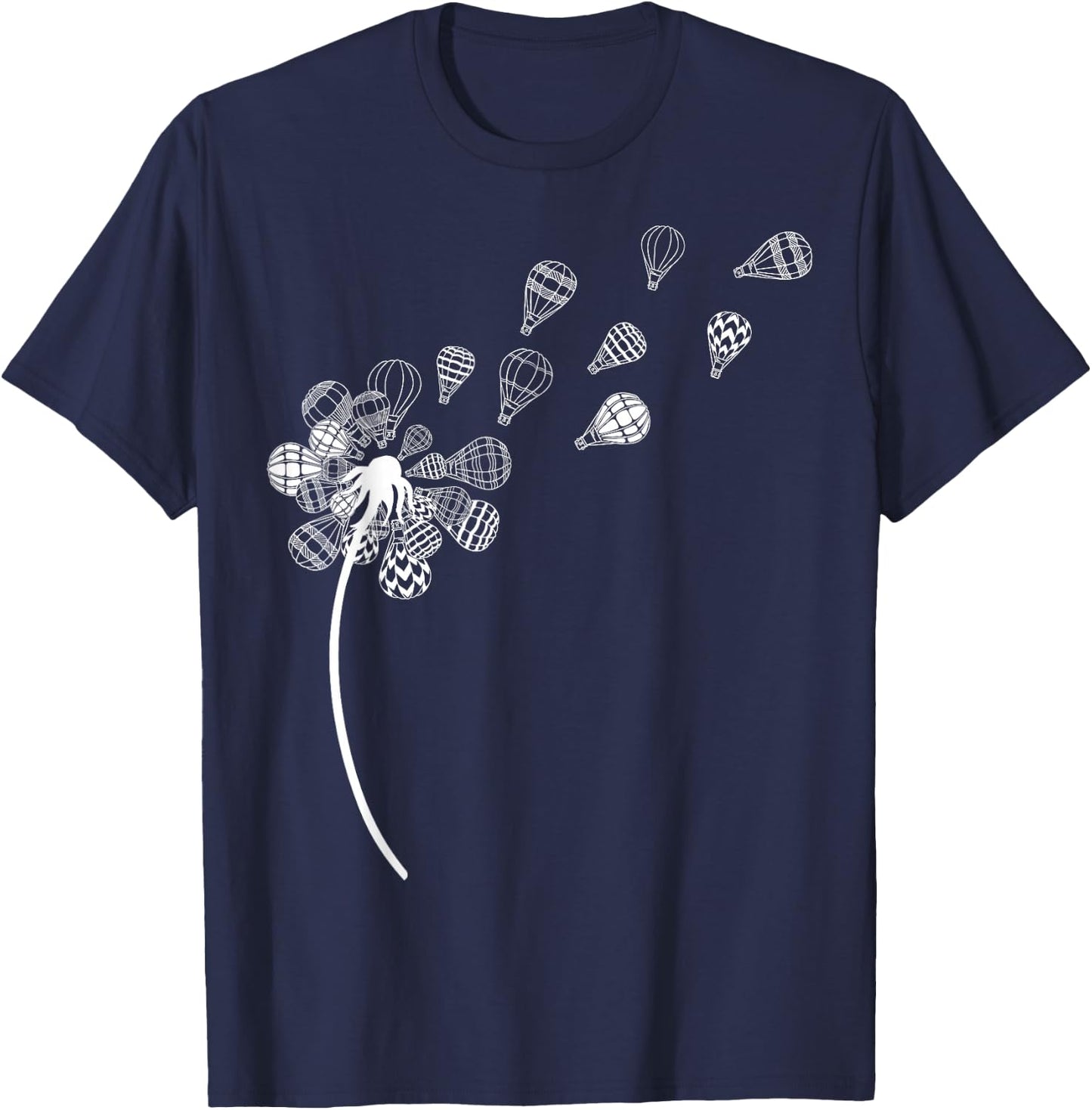 Dandelion Hot Air Balloon Festival Sky Aeronaut Art Aviation T-Shirt - T-Shirt | Navy