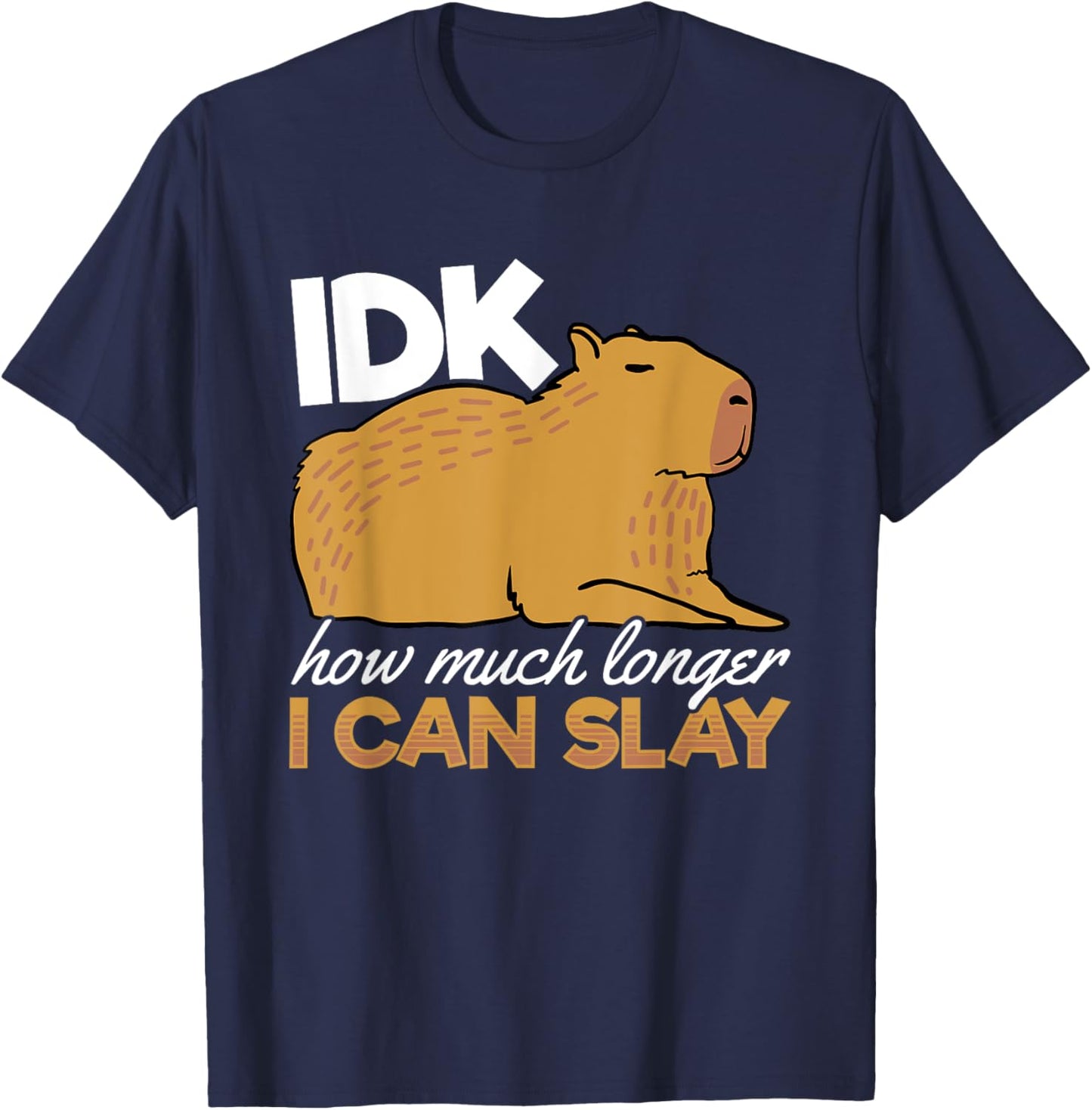Capybara Animals Pet - idk How Much Longer I Can Slay T-Shirt - T-Shirt | Navy