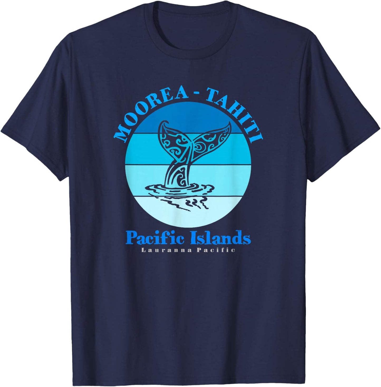Whale Tail Moorea Tahiti Ocean T-Shirt - T-Shirt | Navy
