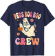 Peds Nurse Boo Crew Retro Halloween Pediatric Nurse T-Shirt - T-Shirt | Navy