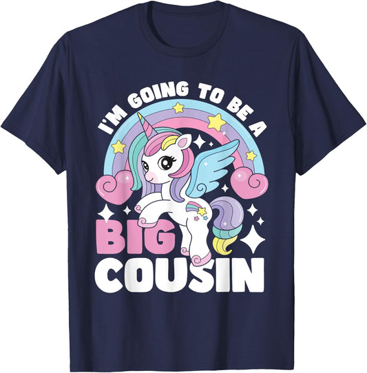 I'm Going To Be A Big Cousin - Unicorn Gender Reveal Family T-Shirt - T-Shirt | Navy