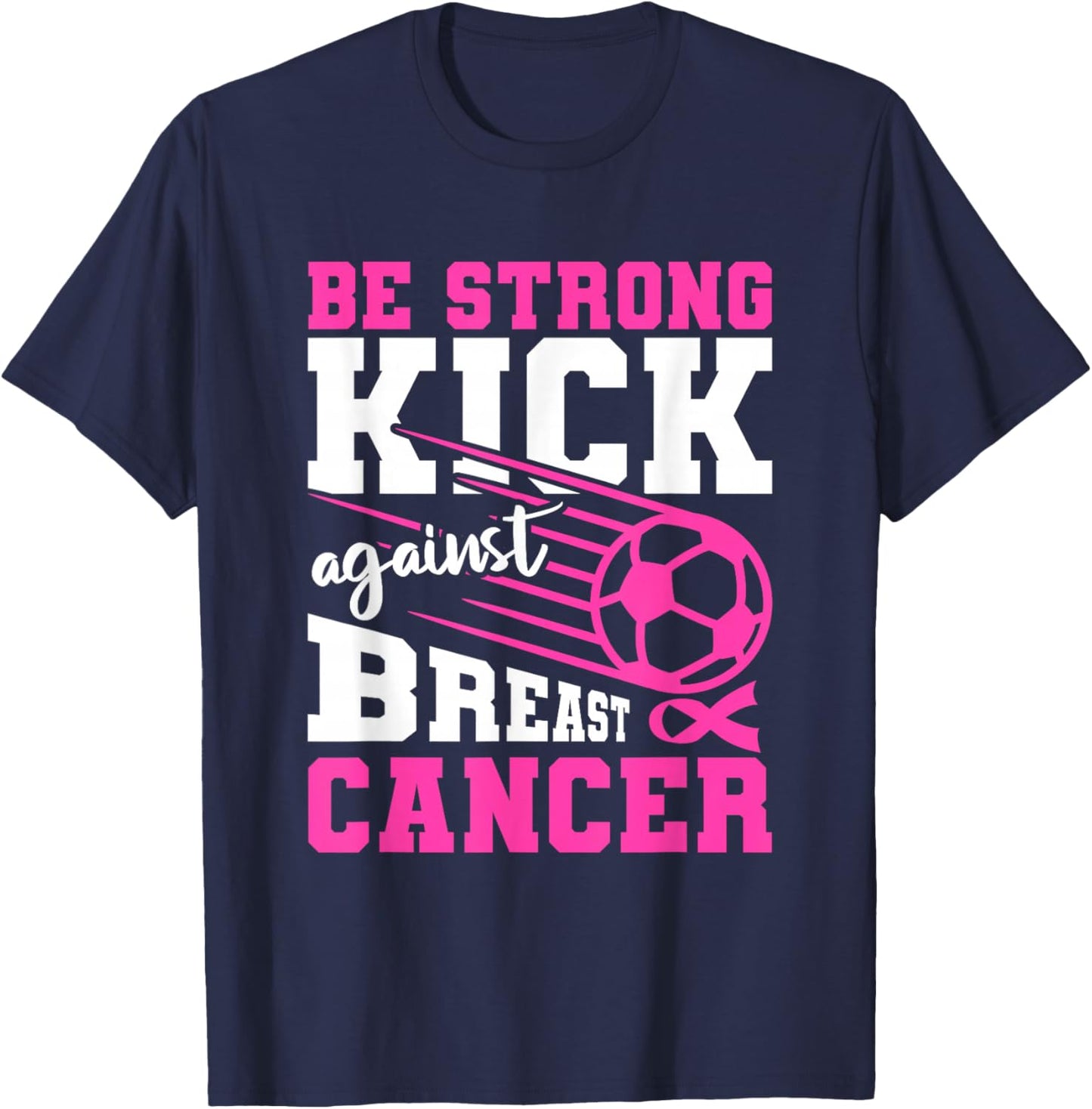 Football Breast Cancer T-Shirt - T-Shirt | Navy