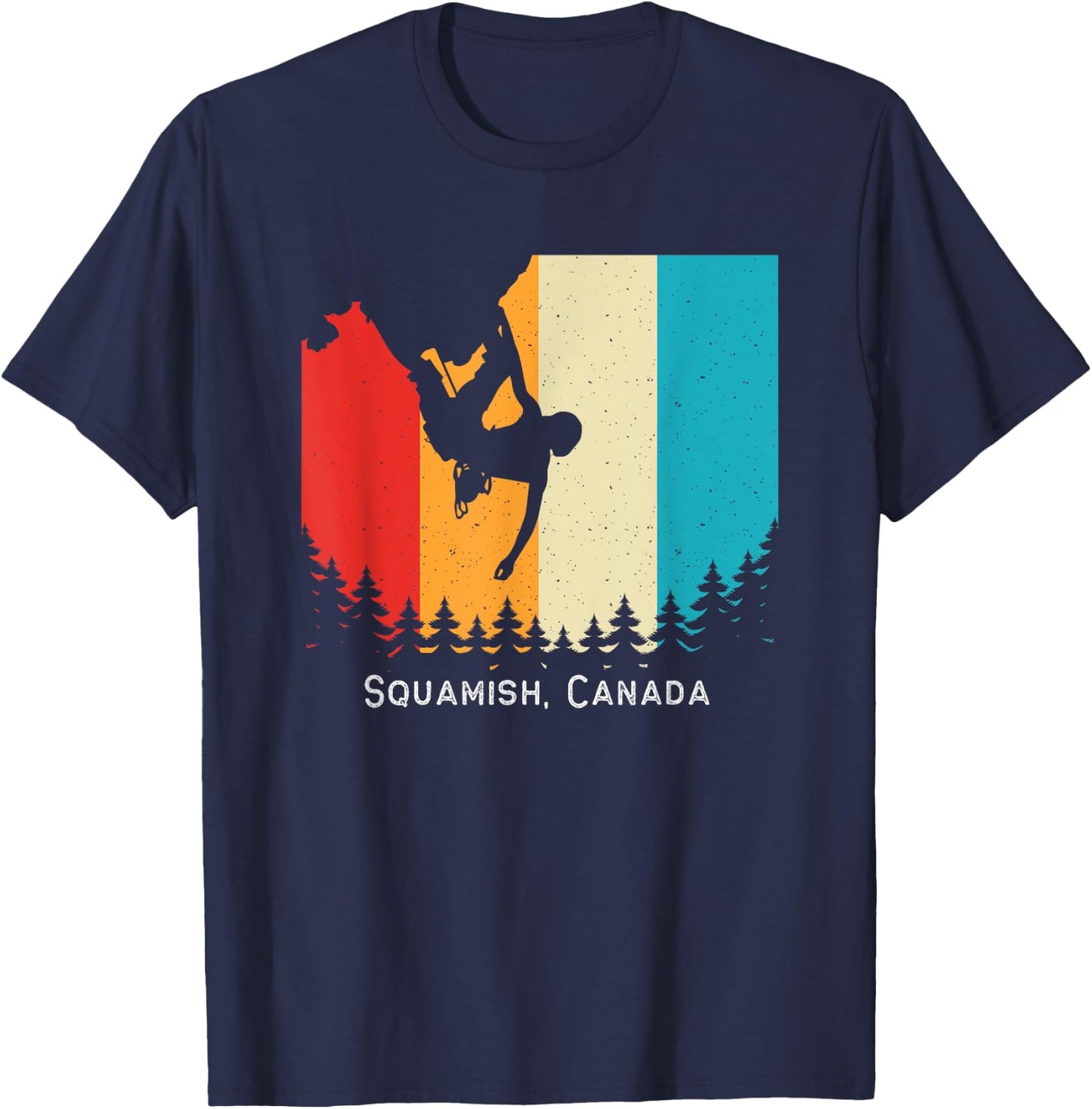 Vintage Squamish, Canada Rock Climbing Bouldering Mountain T-Shirt - T-Shirt | Navy