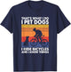 I Pet Dogs I Ride Bicycles And I Know Things, Funny Cycling T-Shirt - T-Shirt | Navy