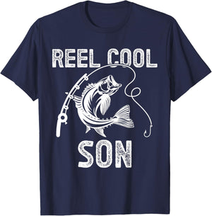 Reel Cool Son Fishing for Fisherman Father's Day T-Shirt - T-Shirt | Navy