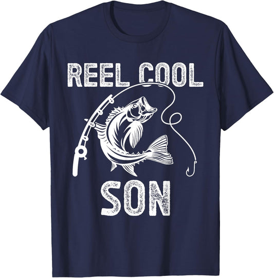 Reel Cool Son Fishing for Fisherman Father's Day T-Shirt - T-Shirt | Navy