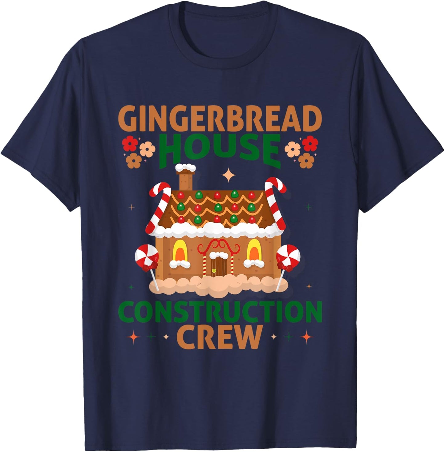 Official Gingerbread House Construction Crew T-Shirt - T-Shirt | Navy