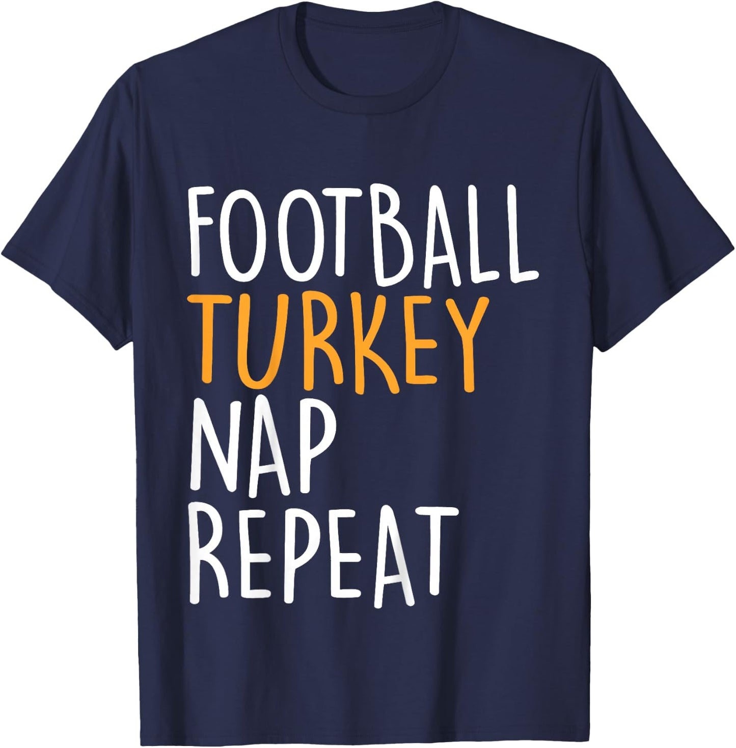 Kids Football Turkey Nap Repeat Funny Boys Thanksgiving Toddler T-Shirt - T-Shirt | Navy