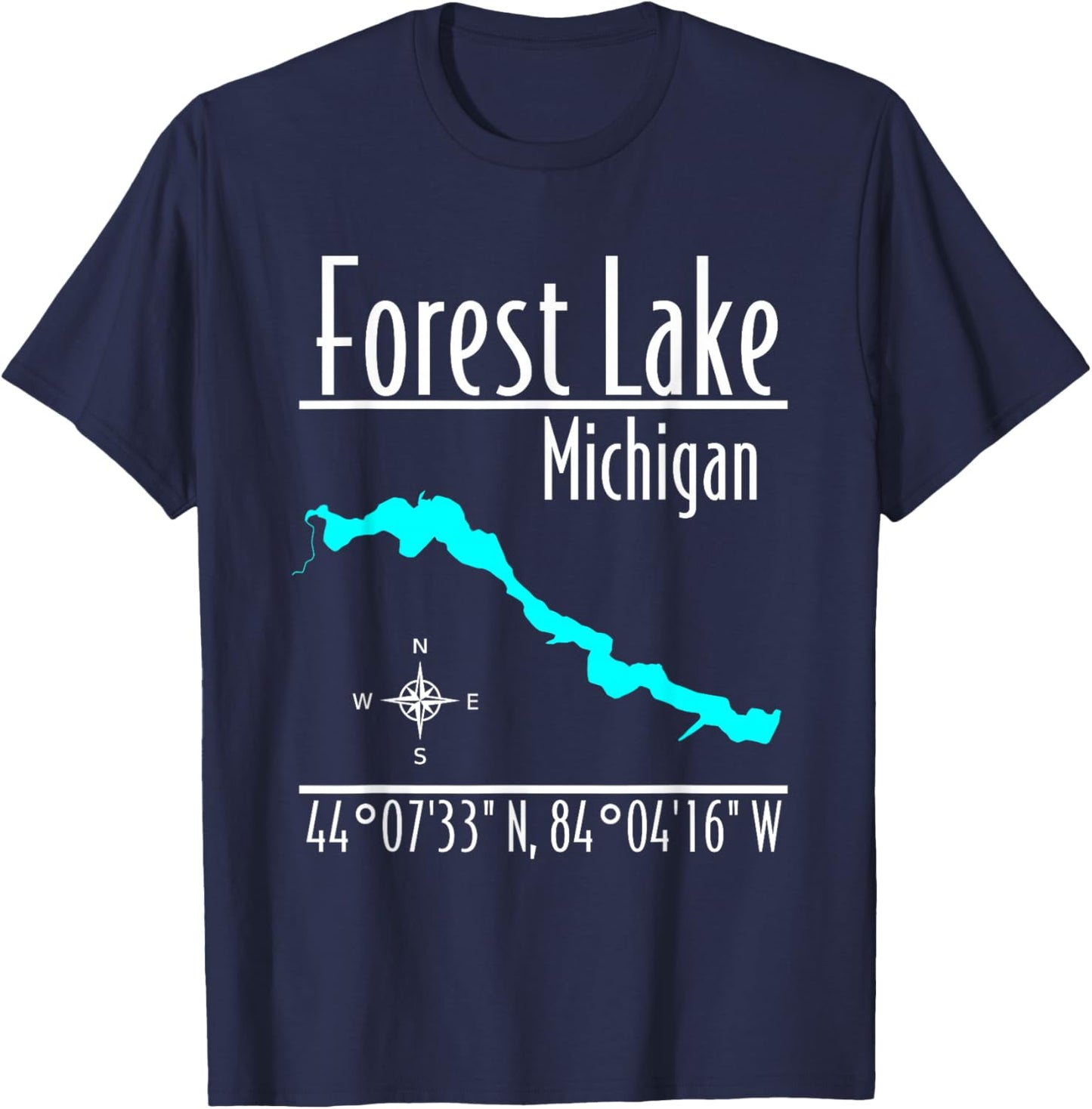 Modern Forest Lake - Michigan T-Shirt - T-Shirt | Navy