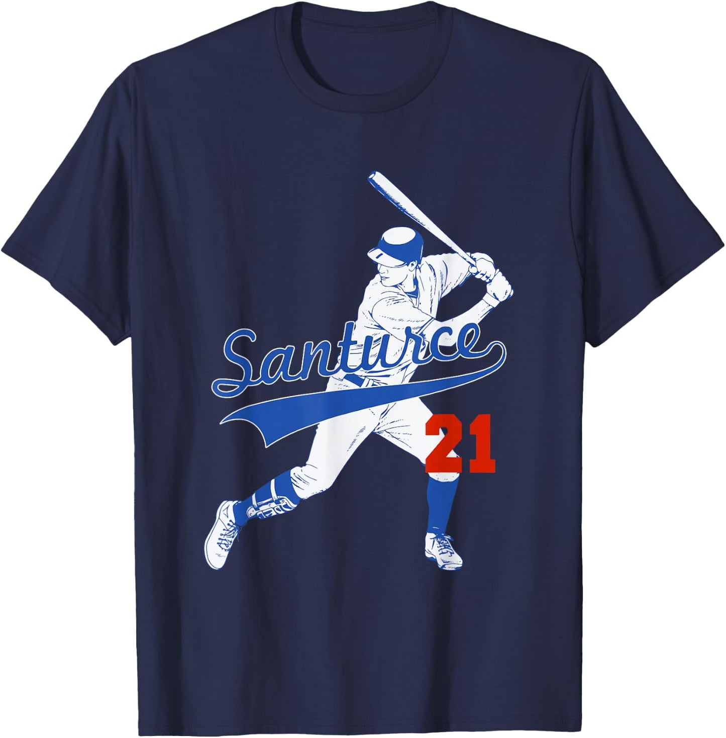 Retro Puerto Rico Santurce 21 Puerto Rican Baseball Player T-Shirt - T-Shirt | Navy