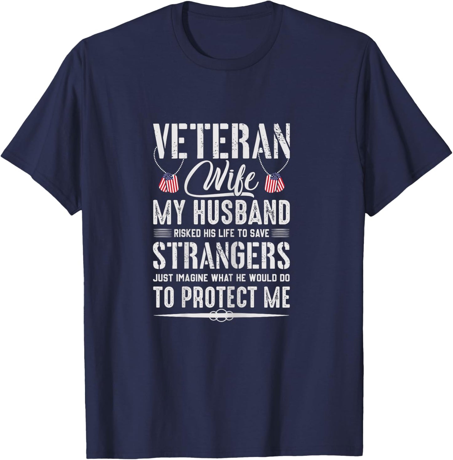 Cool Military Veteran Wife Army Husband Soldier Saying Gift T-Shirt - T-Shirt | Navy