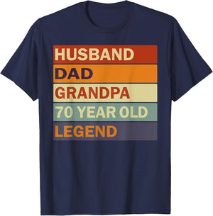 Vintage 70th Birthday Saying For 70 Year Old Dad And Grandpa T-Shirt - T-Shirt | Navy