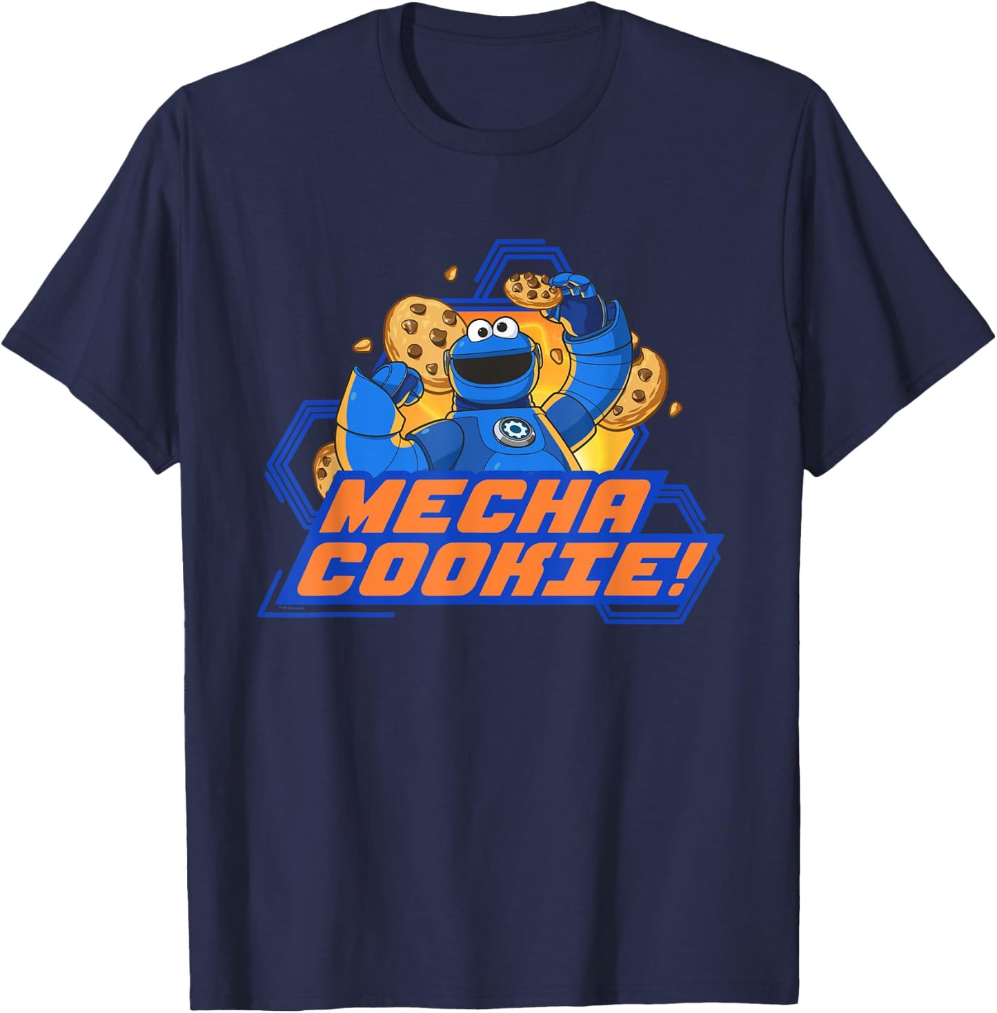 Sesame Street Mecha Builders Mecha Cookie! T-Shirt - T-Shirt | Navy