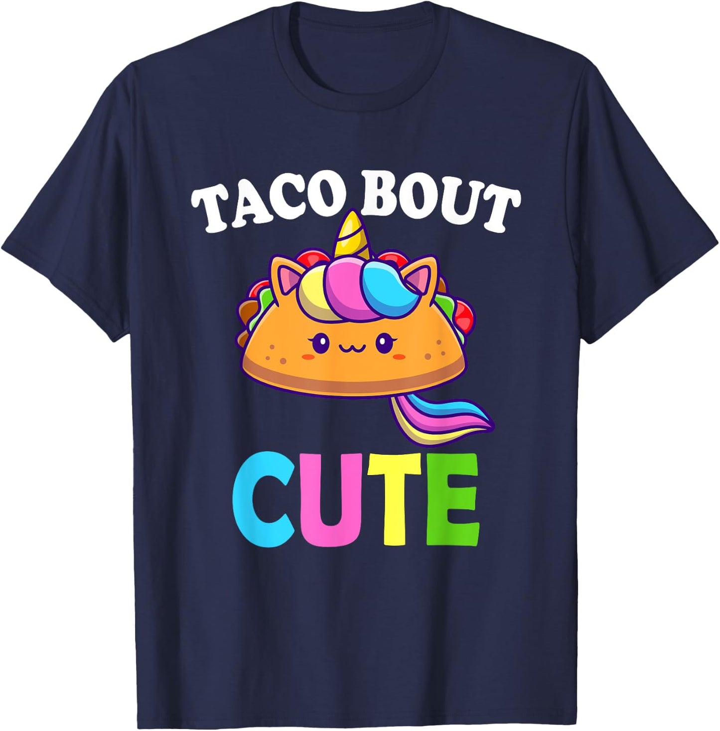 Funny Taco Lover TACO BOUT CUTE Girl Boy Kids Toddlers T-Shirt - T-Shirt | Navy