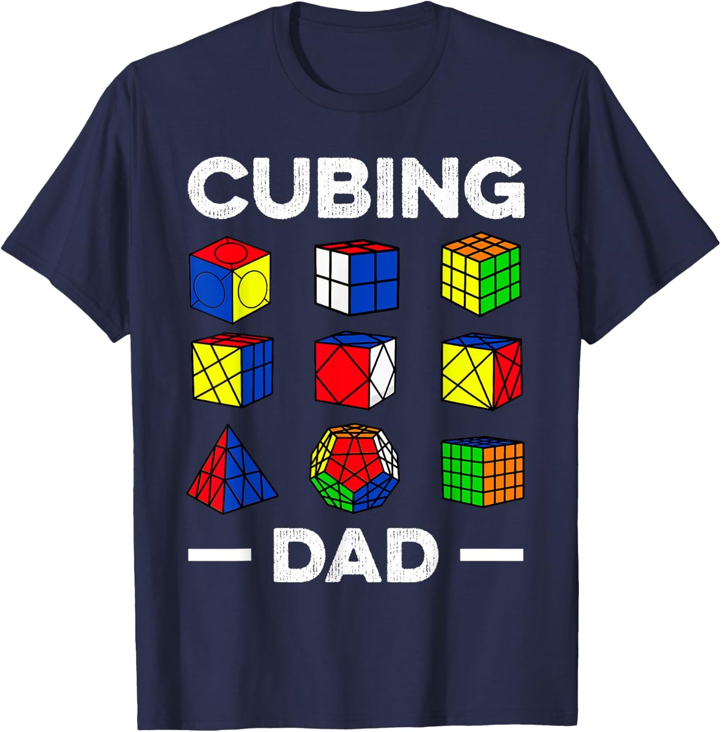 Cubing Dad Speedcubing Speedsolving Cuber T-Shirt - T-Shirt | Navy