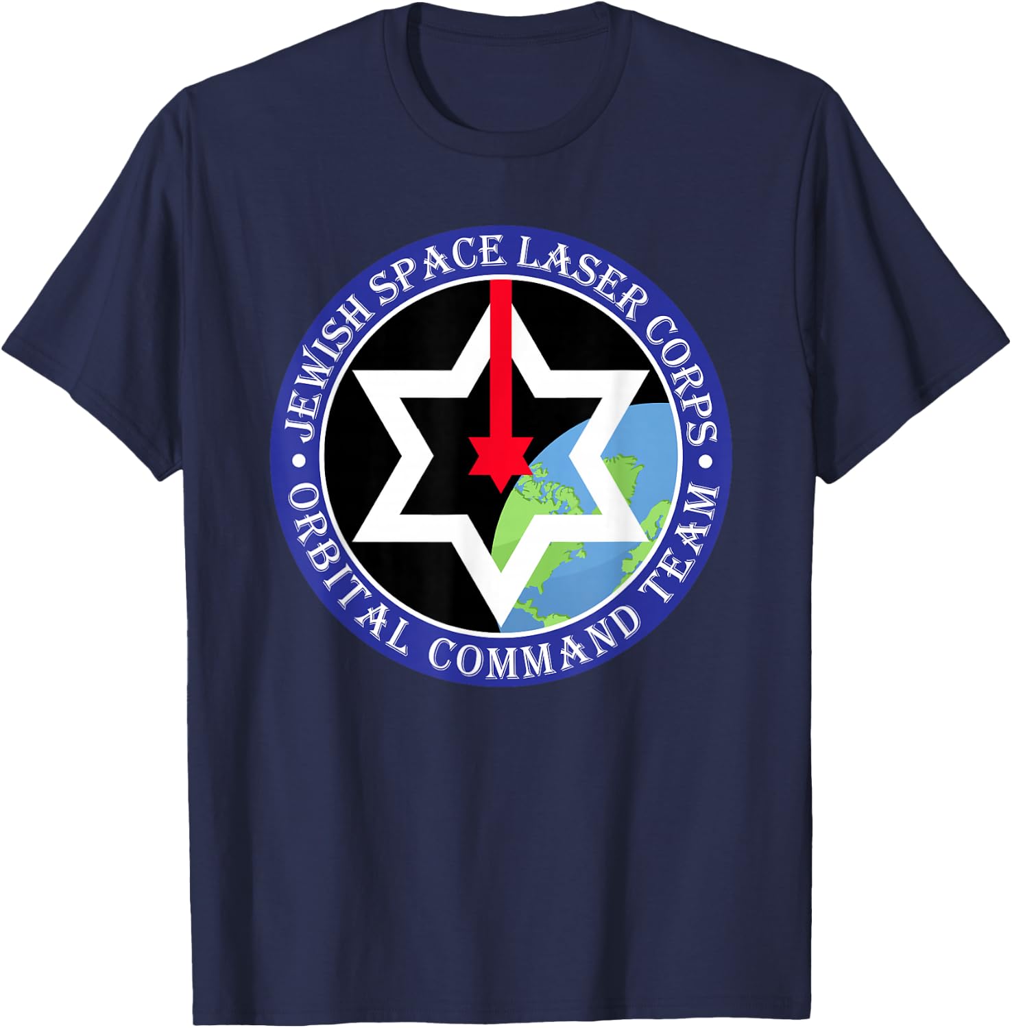 Men Women Secret Jewish Space Laser Corps Mazel Tov Funny T-Shirt - T-Shirt | Navy