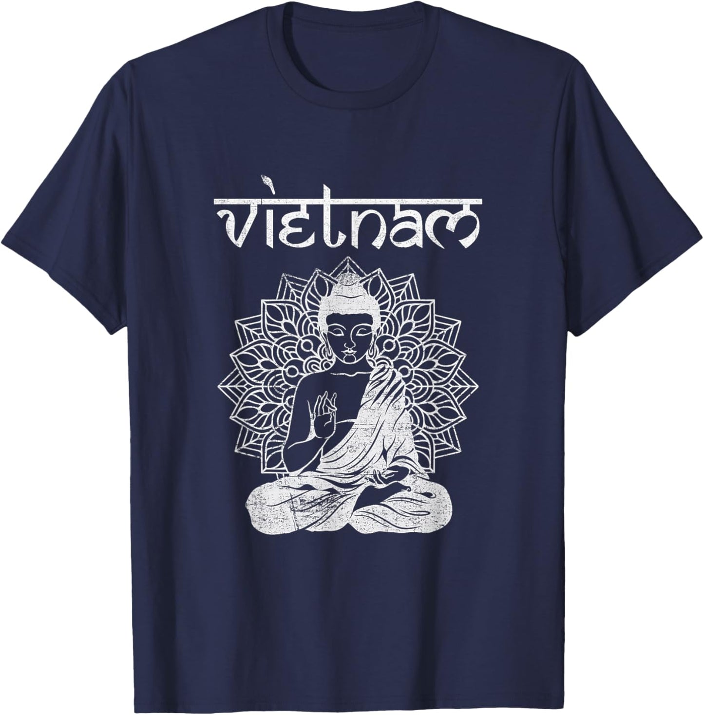 Vintage Vietnam Shirt Buddha Spiritual Saigon Hanoi T-Shirt - T-Shirt | Navy