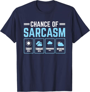Chance of Sarcasm Weather T-Shirt - T-Shirt | Navy