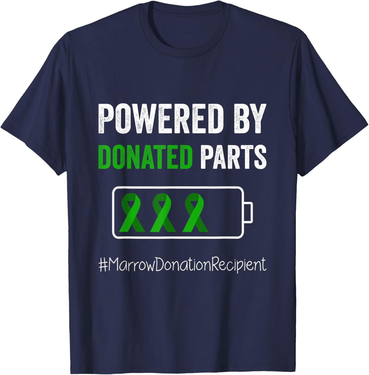 Powered By Donated Parts - Bone Marrow Transplant T-Shirt - T-Shirt | Navy