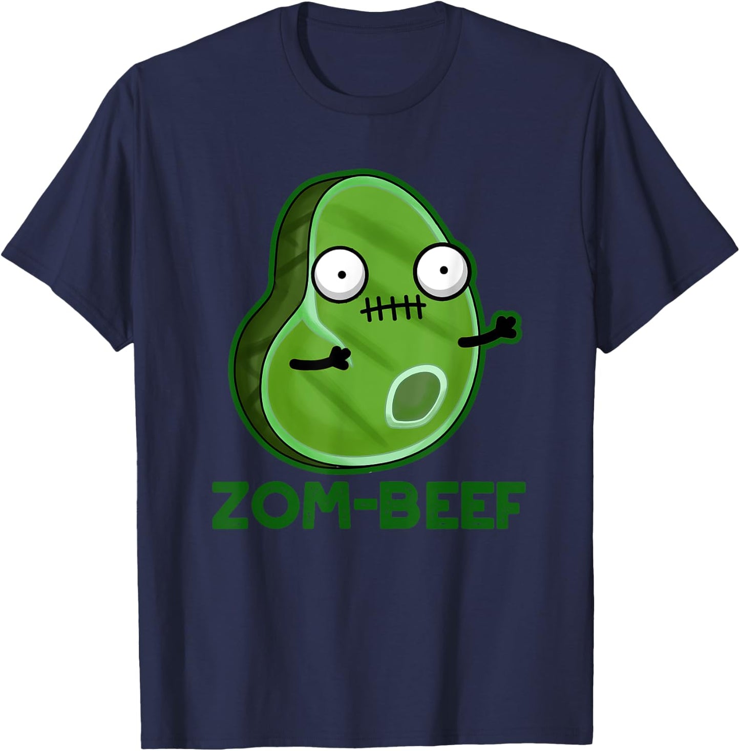Zom-beef Funny Zombie Beef Pun T-Shirt - T-Shirt | Navy