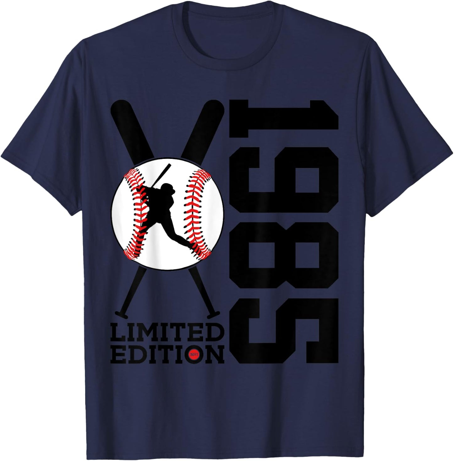 40th BIRTHDAY BASEBALL LIMITED EDITION 1985 T-Shirt - T-Shirt | Navy