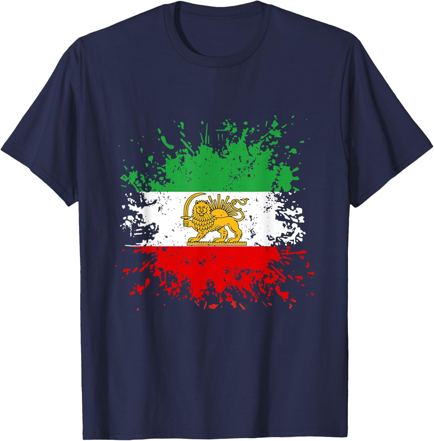 Iran Lion Sun Flag,Iran,Persian,Flag of Iran. T-Shirt - T-Shirt | Navy