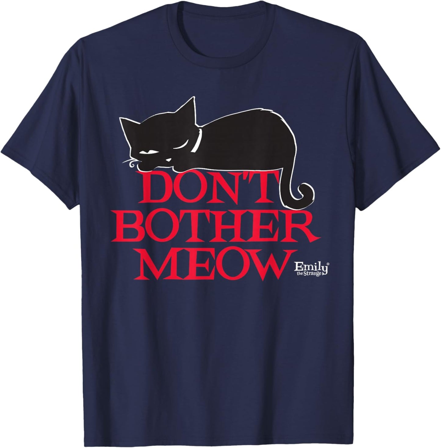 Emily The Strange Don't Bother MEow T-Shirt - T-Shirt | Navy