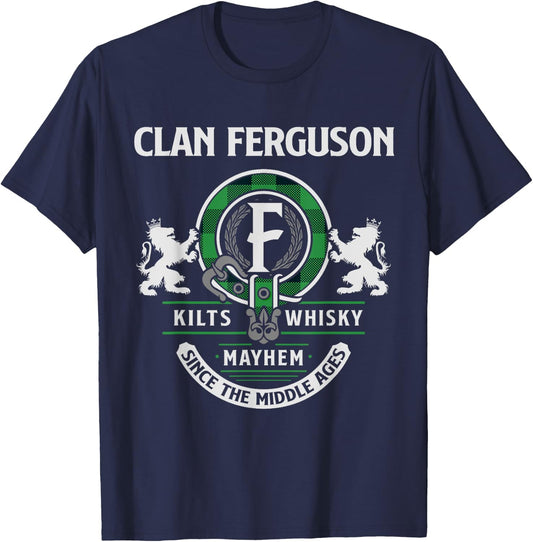 Clan Ferguson Scottish Surname Family Highland Games T-Shirt - T-Shirt | Navy