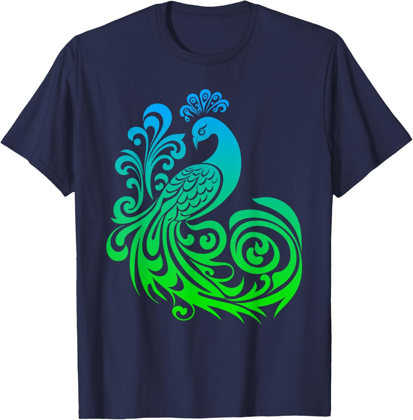 Beautiful Peacock T-Shirt - T-Shirt | Navy