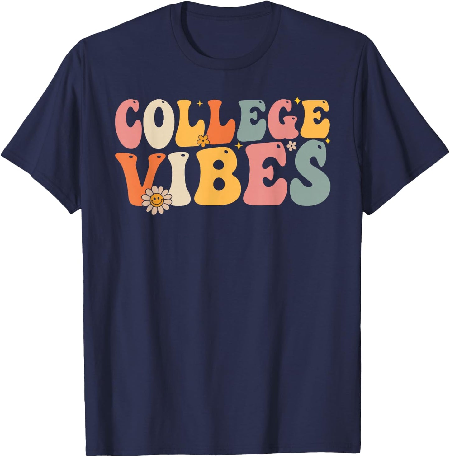 College Vibes College Team Retro 1st Day of School T-Shirt - T-Shirt | Navy