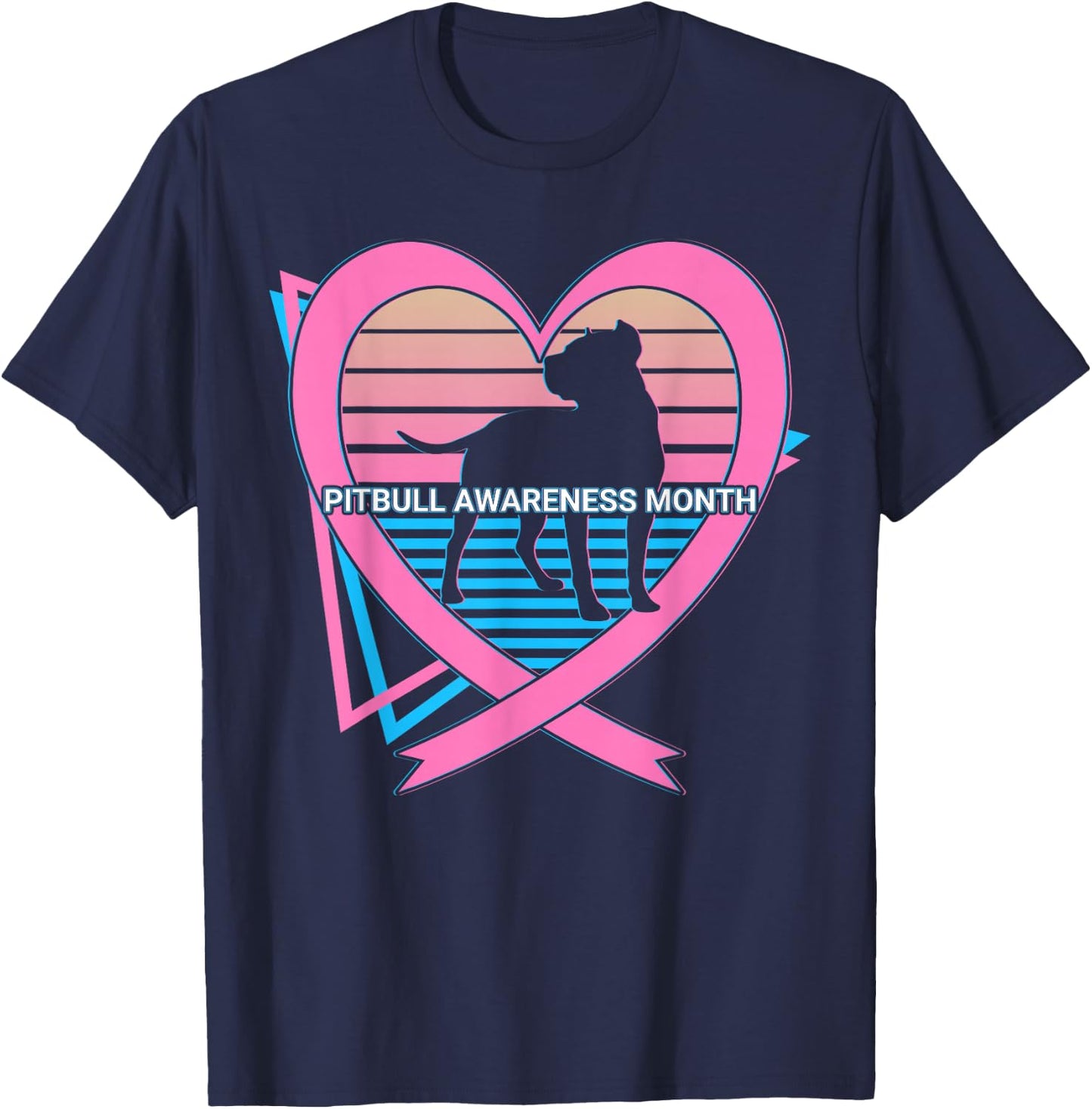 Pitbull Awareness Month Pitbull Awareness Month Pit Bull T-Shirt - T-Shirt | Navy