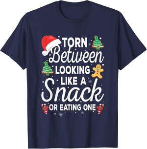 Torn Between Looking Like A Snack And Eating One Xmas Cookie T-Shirt - T-Shirt | Navy