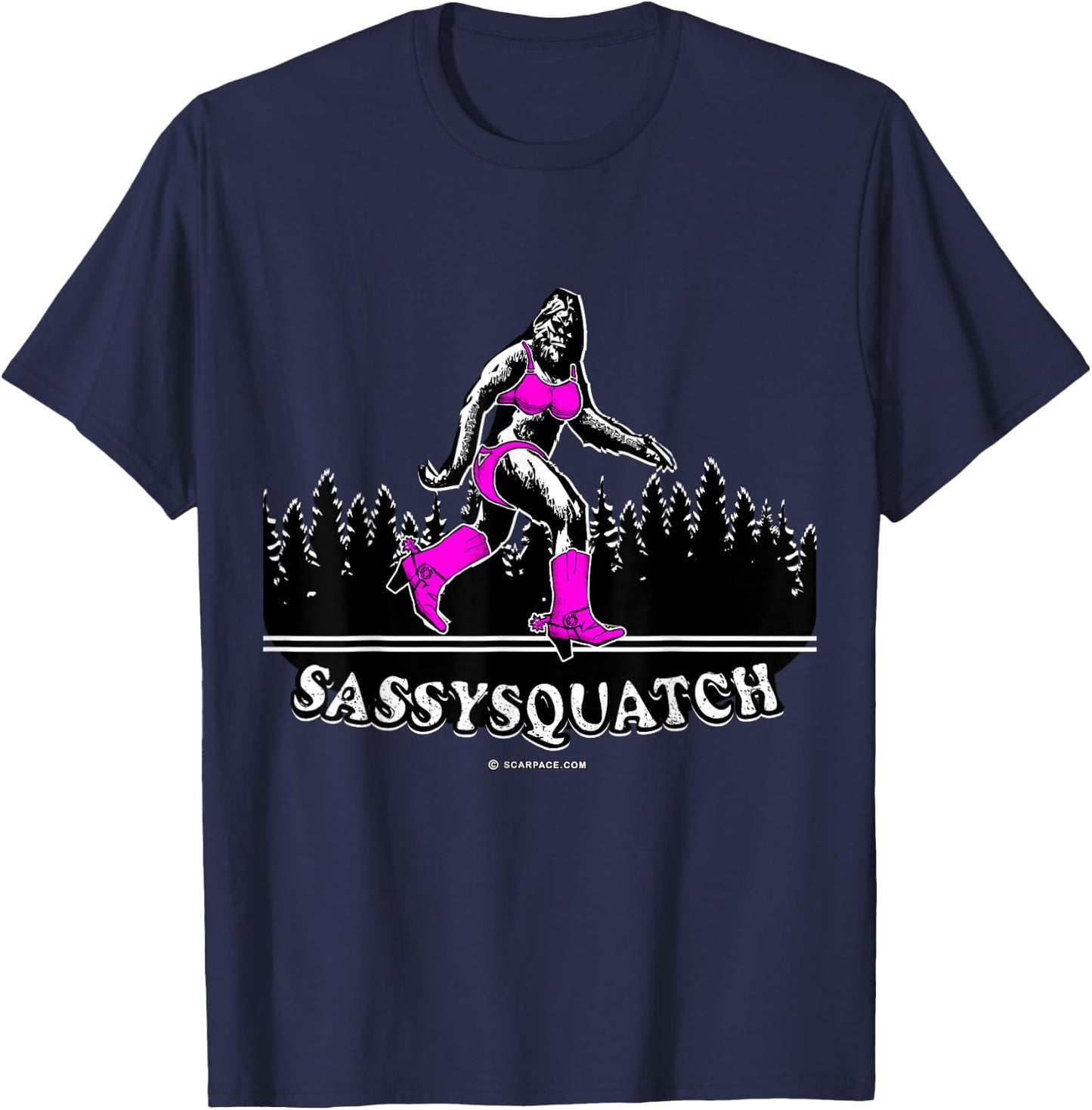 Sassysquatch, Original Female Bigfoot Sasquatch, Believe T-Shirt - T-Shirt | Navy
