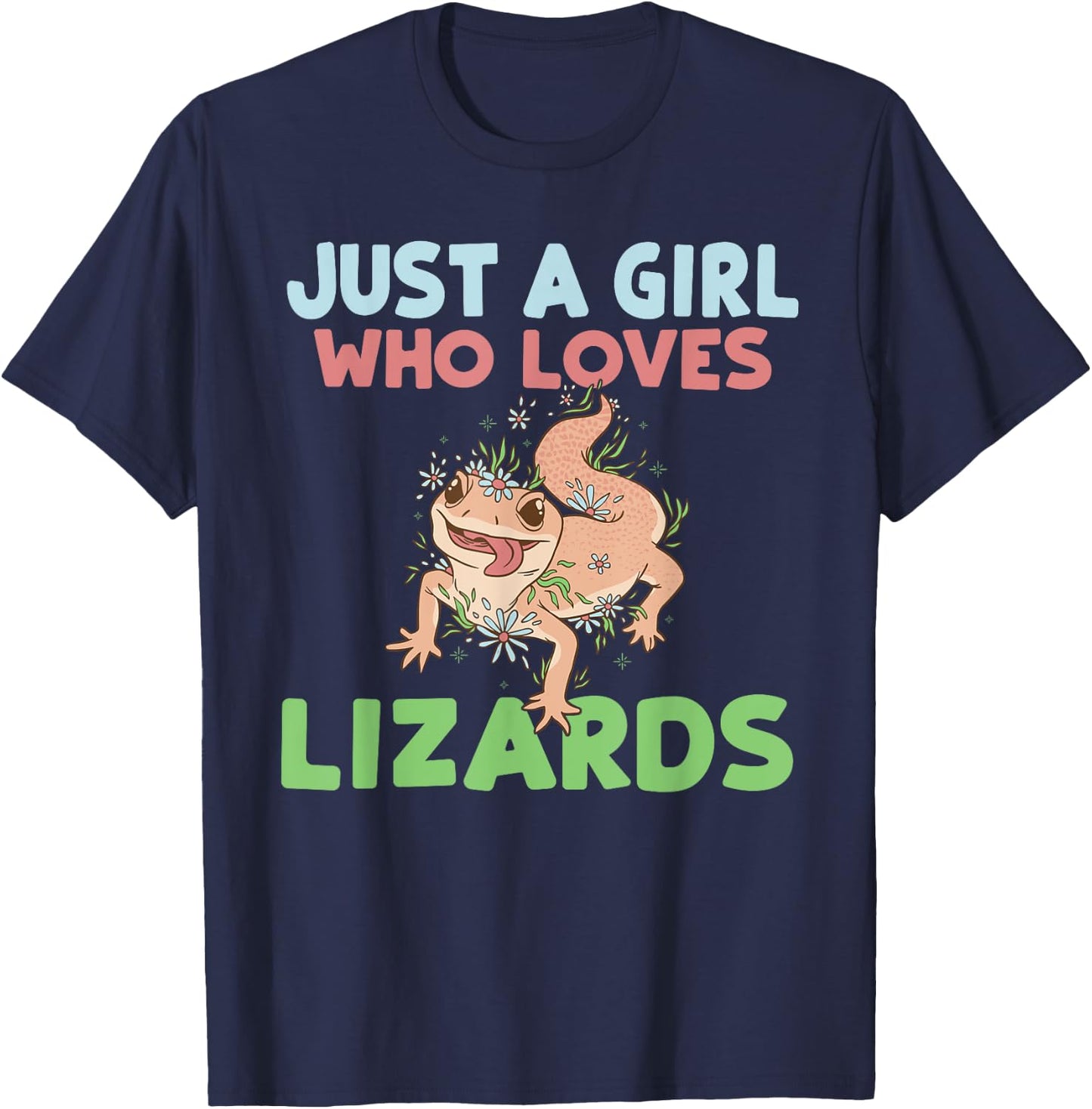 Just a Girl who loves Lizards Reptile Keeper T-Shirt - T-Shirt | Navy