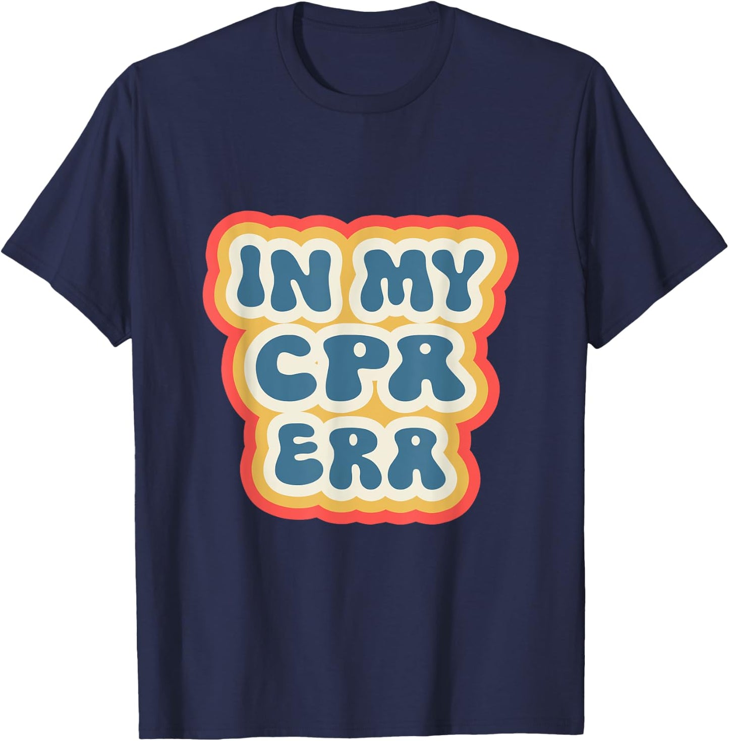 Retro Groovy In My CPA Era T-Shirt - T-Shirt | Navy