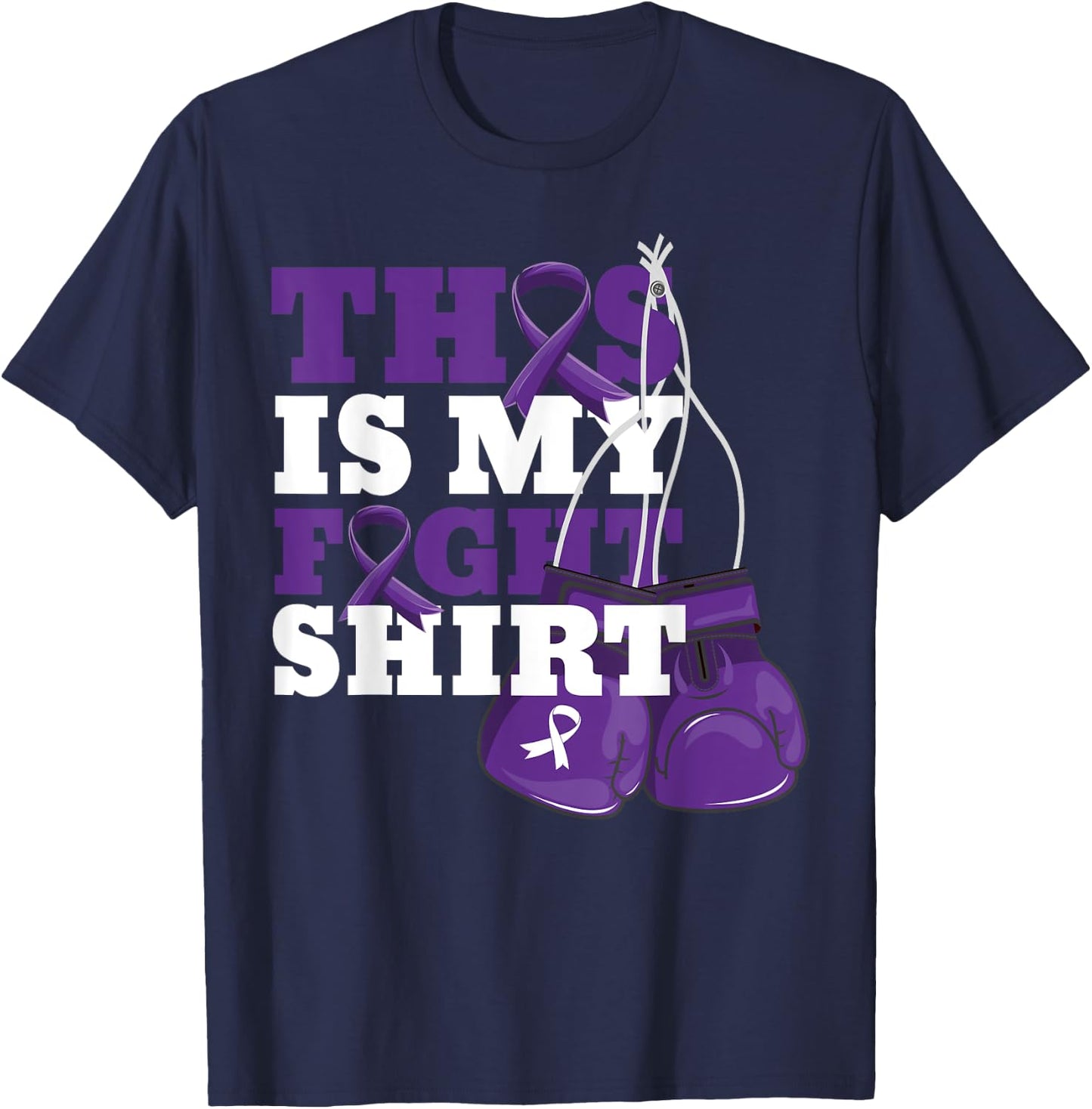 This Is My Fight Shirt Crohn's disease Fighter Support T-Shirt - T-Shirt | Navy