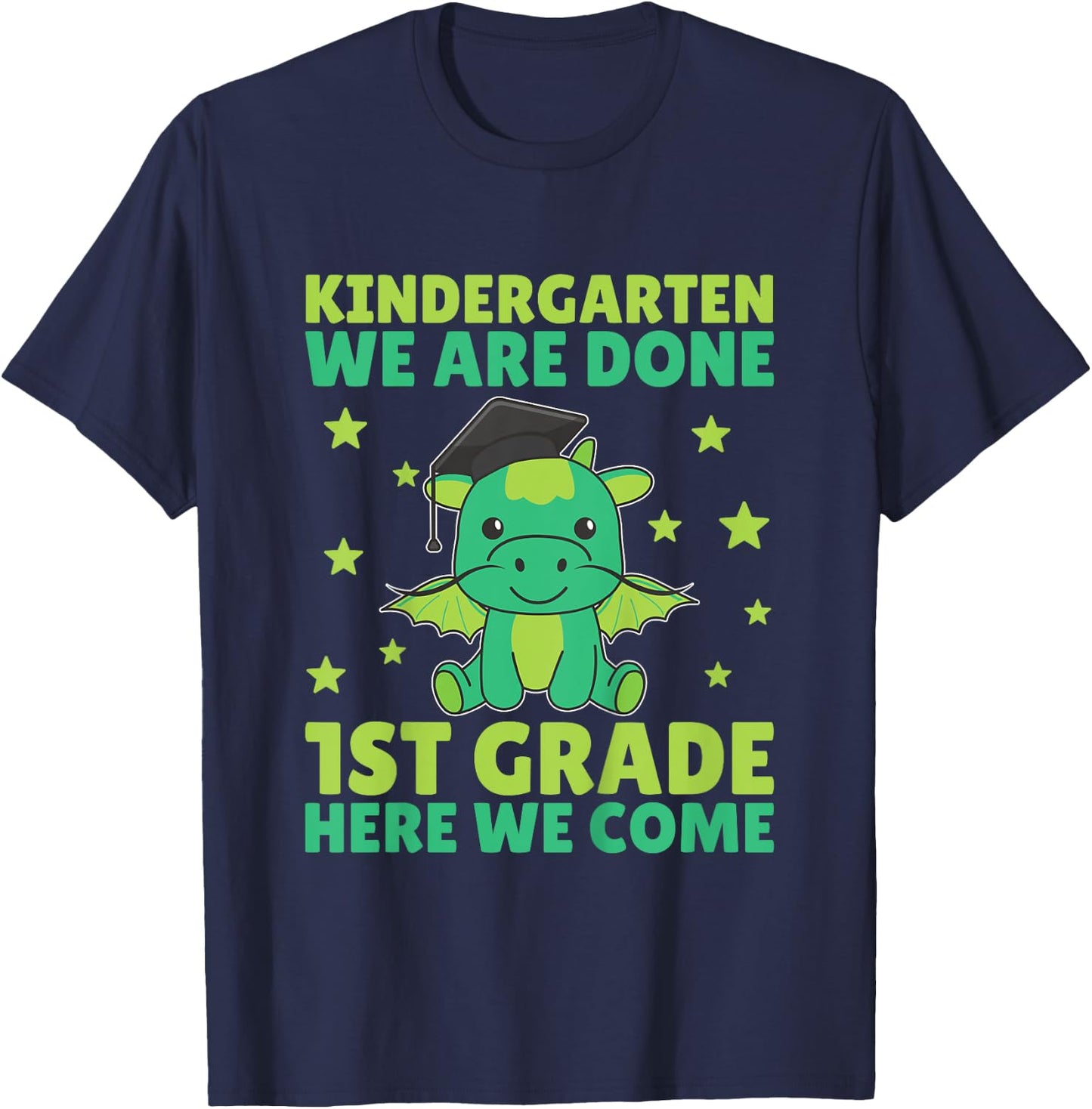 Kids Kids Kindergarten Graduate Dragon Graduation T-Shirt - T-Shirt | Navy