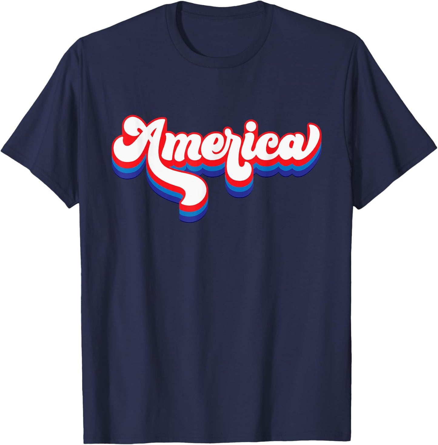 Retro USA 4th of July America Patriotic Independence T-Shirt - T-Shirt | Navy
