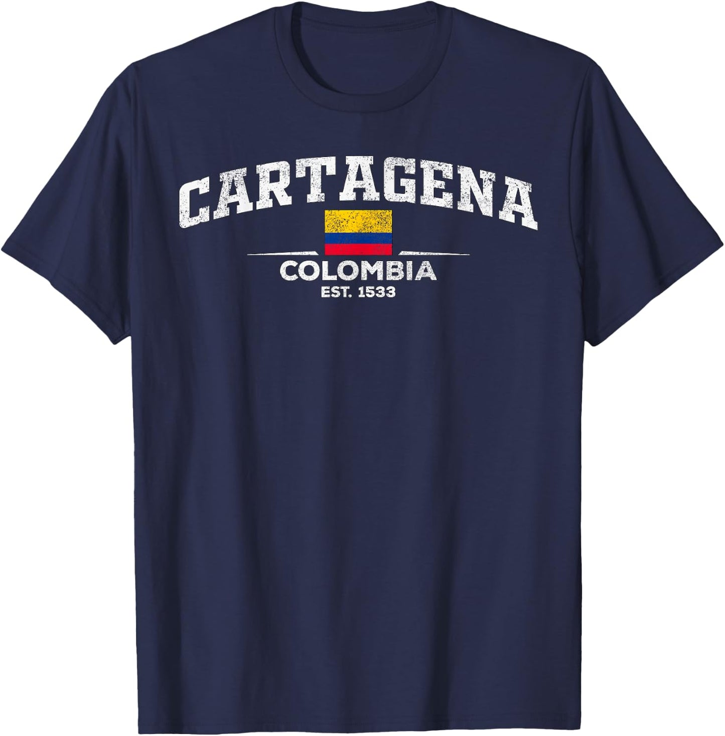 Cartagena Colombia Designs -Adults & Kids Black Short Sleeve - Small - Carlos Sainz Letter Print T-Shirt - T-Shirt | Navy