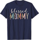 Blessed Mommy Cute Leopard Print T-Shirt - T-Shirt | Navy