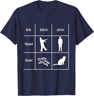 Boolean Logic I'm A Programmer- Alive - Dead T-Shirt - T-Shirt | Navy