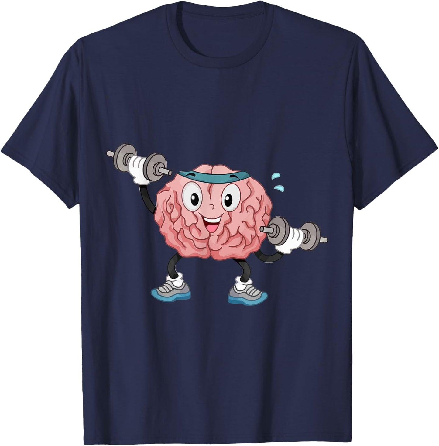 Exercise Your Brain - Work Out Your Brain Teacher Men Women Girls Kids T-Shirt - T-Shirt | Navy