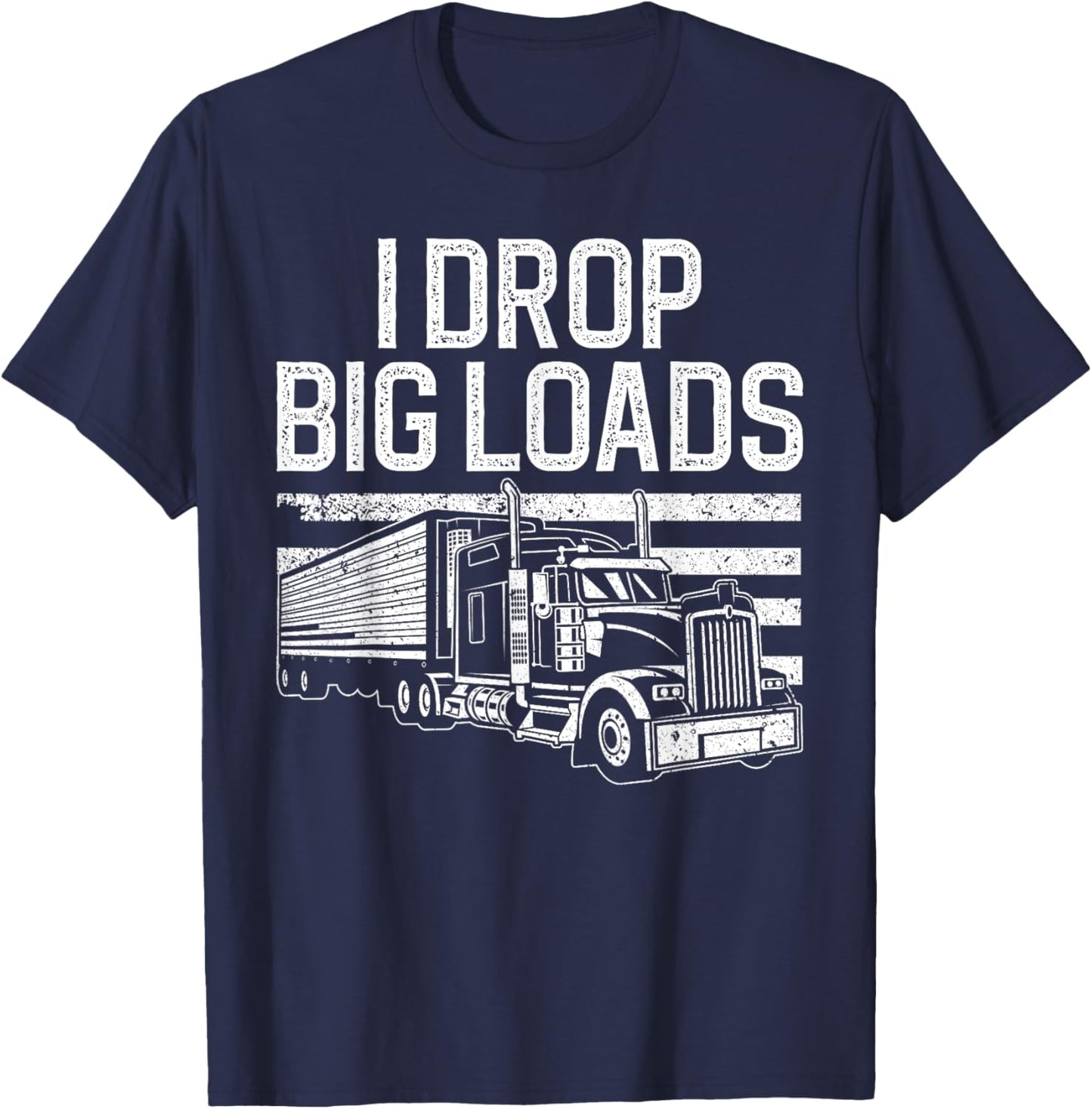 Funny Trucker Design Women Semi Truck Driver Lover T-Shirt - T-Shirt | Navy