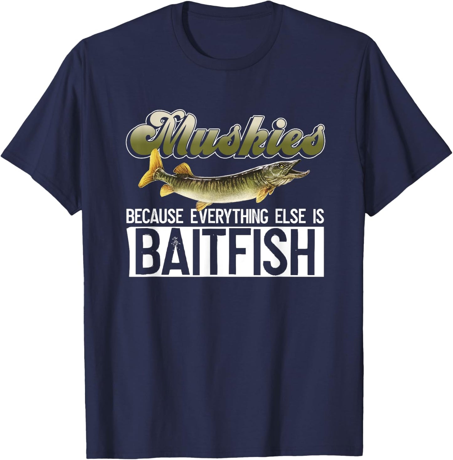 Muskie Hunter And Tiger Muskie T-Shirt - T-Shirt | Navy