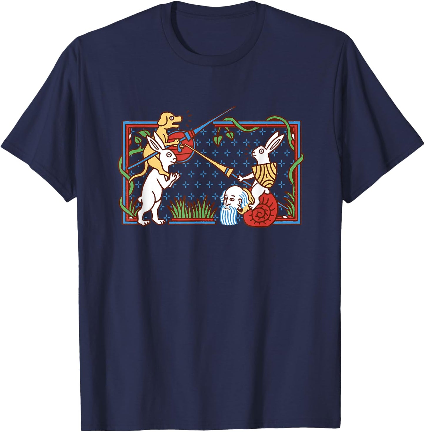 Rabbit Knight of Coconut Medieval Ages T-Shirt - T-Shirt | Navy